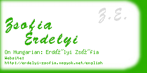 zsofia erdelyi business card